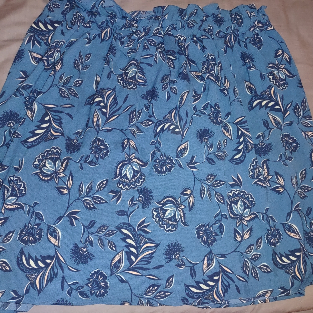 Lane Bryant Blue Floral Print Mini Skirt SIZE: 14-16